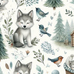 Whimsical Woodland Fox Fabric – Cute Forest Animal. fabric by the Yard, Storybook Cottage Print for baby clothing, Crafts & Nursery Decor