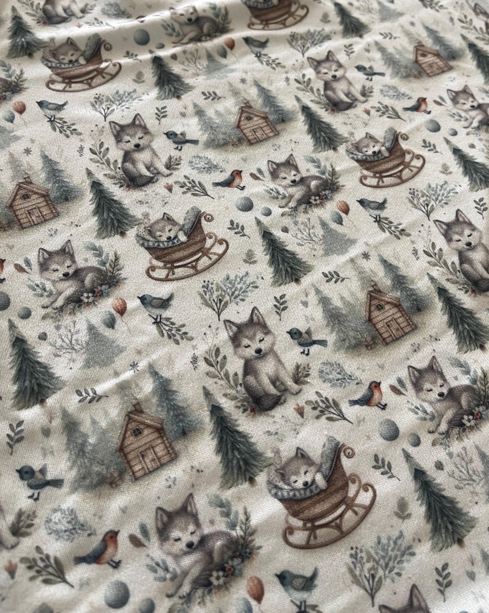 Whimsical Woodland Fox Fabric – Cute Forest Animal. fabric by the Yard, Storybook Cottage Print for baby clothing, Crafts & Nursery Decor