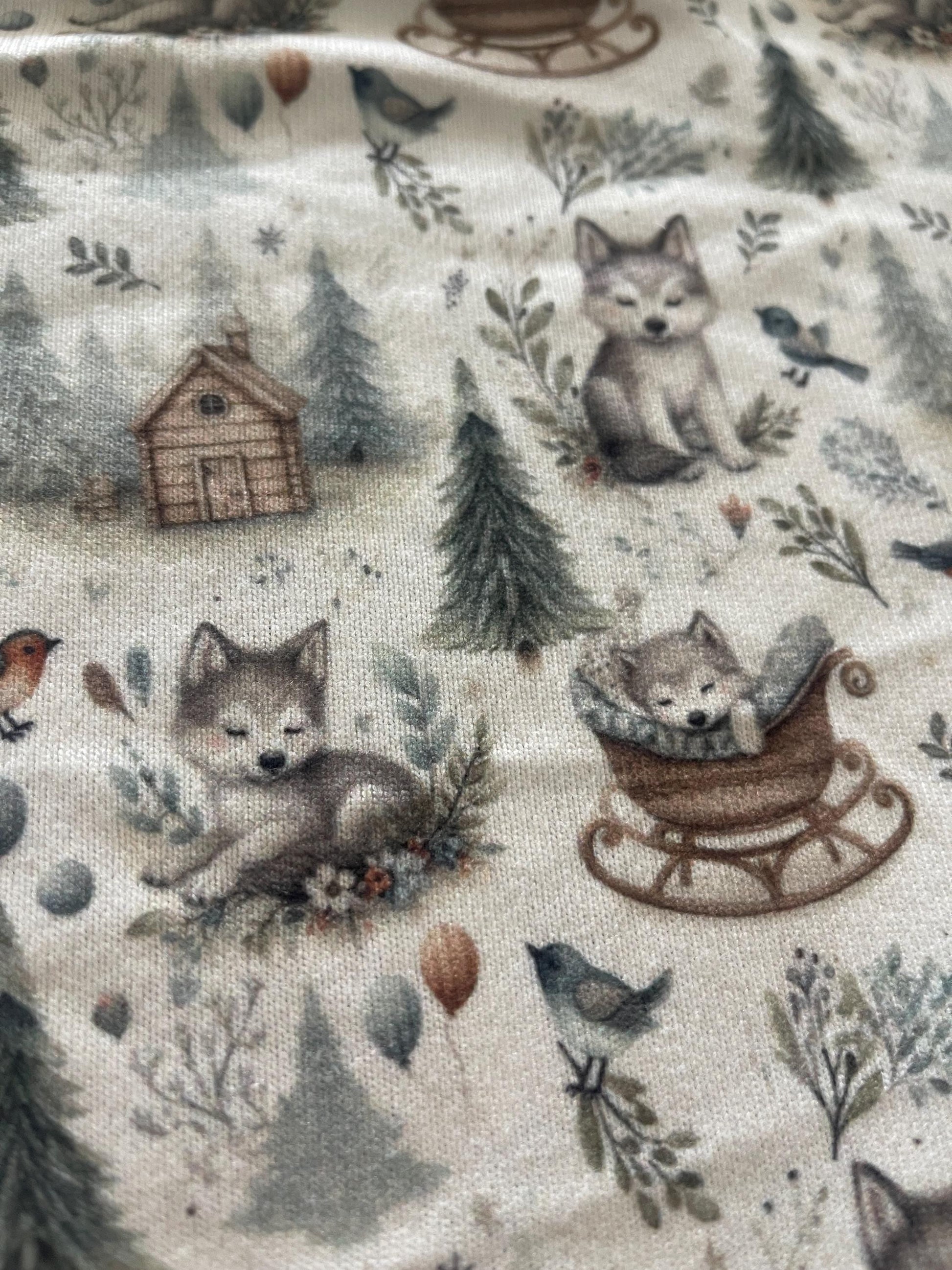 Whimsical Woodland Fox Fabric – Cute Forest Animal. fabric by the Yard, Storybook Cottage Print for baby clothing, Crafts & Nursery Decor