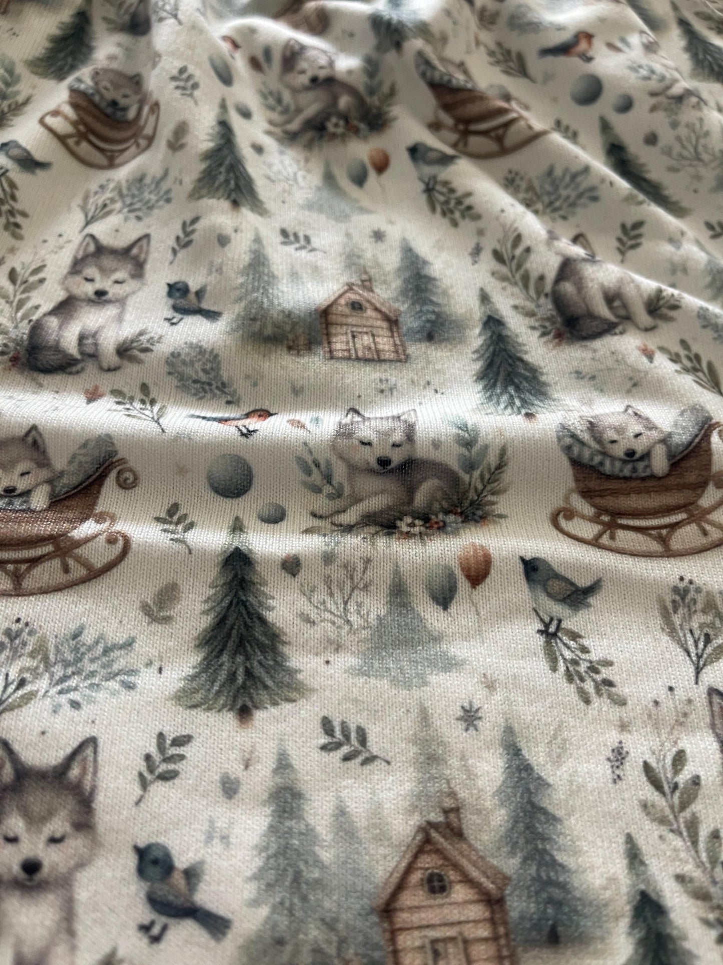 Whimsical Woodland Fox Fabric – Cute Forest Animal. fabric by the Yard, Storybook Cottage Print for baby clothing, Crafts & Nursery Decor