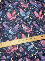 Night Dragon Safari Animals Fabric - Nursery  Fabric by the Yard - Baby Fabric - Zoo Animals Fabric for Boy & Girl