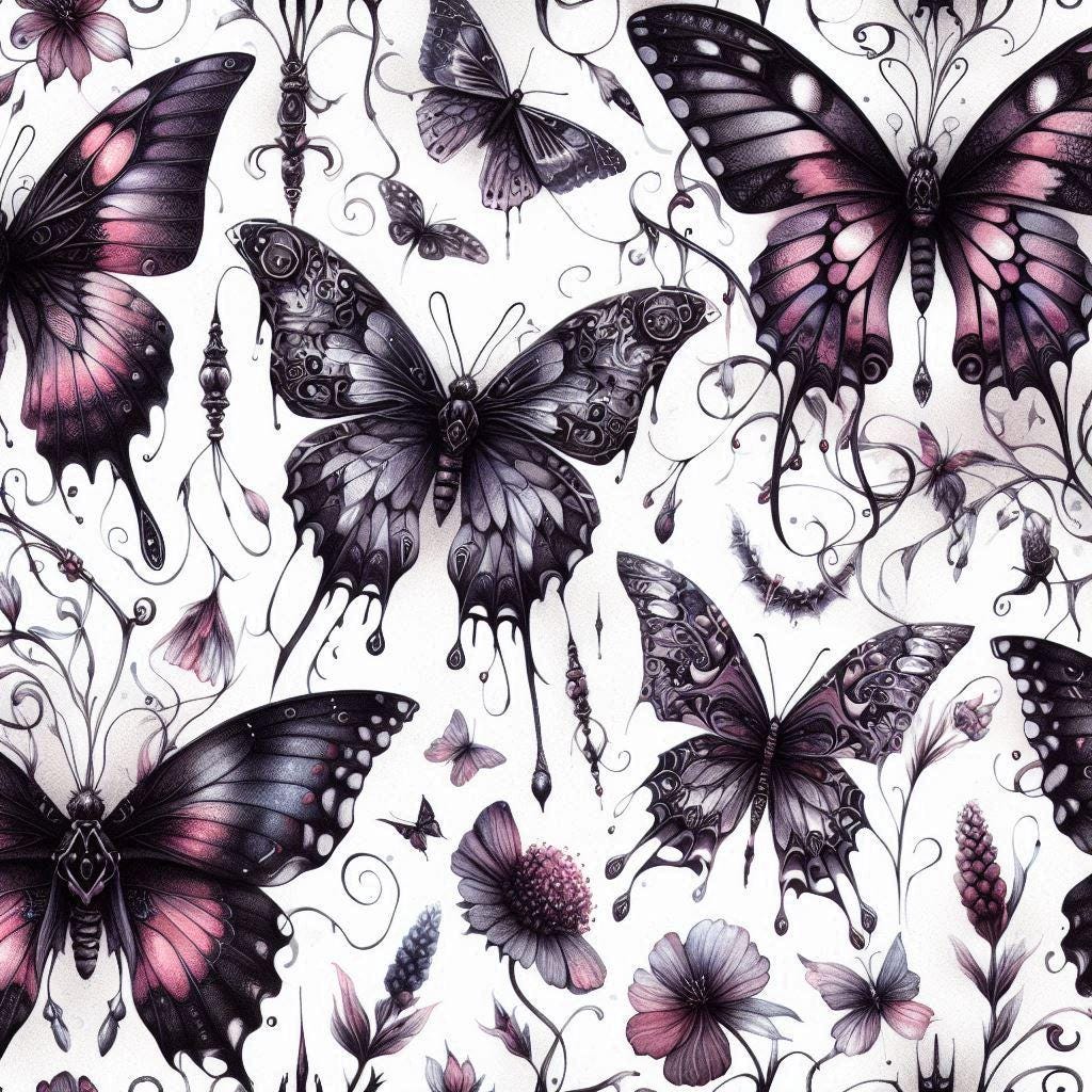 Vintage Gothic butterfly
