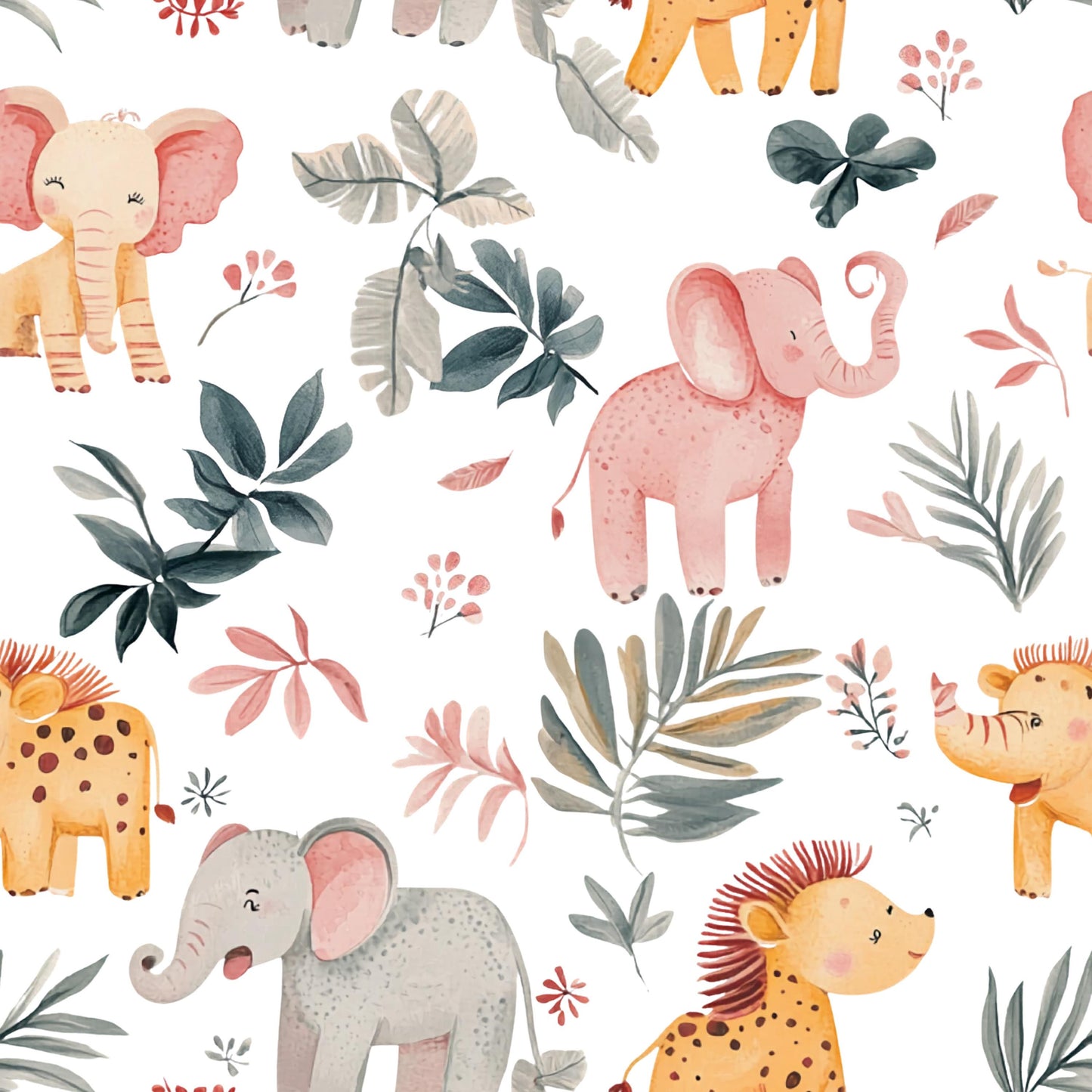 safari  Animals Fabric - Watercolor Farm  - Baby Animals Barnyard Watercolor Fabric animals fabric by the yard-meter Boy & Girl  fabric