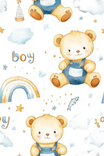 cute baby bear  Animals Fabric - Watercolor - Baby Animals Fabric animals fabric by the yard-meter Boy & Girl  fabric