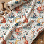 Cat fabric Polyester Cloth Suitable for DIY Sewing, Quilting, Tablecloths & Crafts