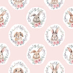 bunny pink Nursery Nature Woodland watercolor Animals Baby Friends