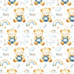 cute baby bear  Animals Fabric - Watercolor - Baby Animals Fabric animals fabric by the yard-meter Boy & Girl  fabric