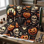 Haunted Halloween  fabric – Spooky Pumpkins, Skulls & Witch House