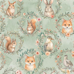 wood land animal Printed Fabric, Suitable for All Kinds of Clothing, Bag Linings, Sofa Covers, Headscarves