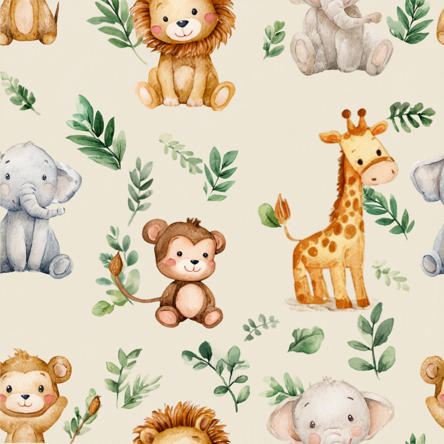 safari anmial  nursery fabric fabric