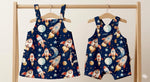 Outer Space Rocket Galaxy Fabric, Watercolor Astronaut Boys Room Textile
