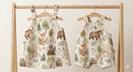 Fabric in Cute Autumn Forest Nursery Nature Woodland watercolor Animals Baby Friends