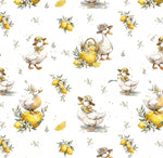 ducks Animals Fabric, Watercolortextile, Baby Nursery Textile (Yard)