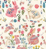 pink rabbit Nursery Nature Woodland watercolor Animals Baby Friends